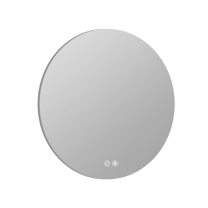 Bathroom LED Round Mirror Lighted Vanity Mirror Large Circle Mirror with Lights Dimmable Wall Mounted LED Bathroom Mirror Anti-Fog Illuminated Makeup Mirror, CRI 90+