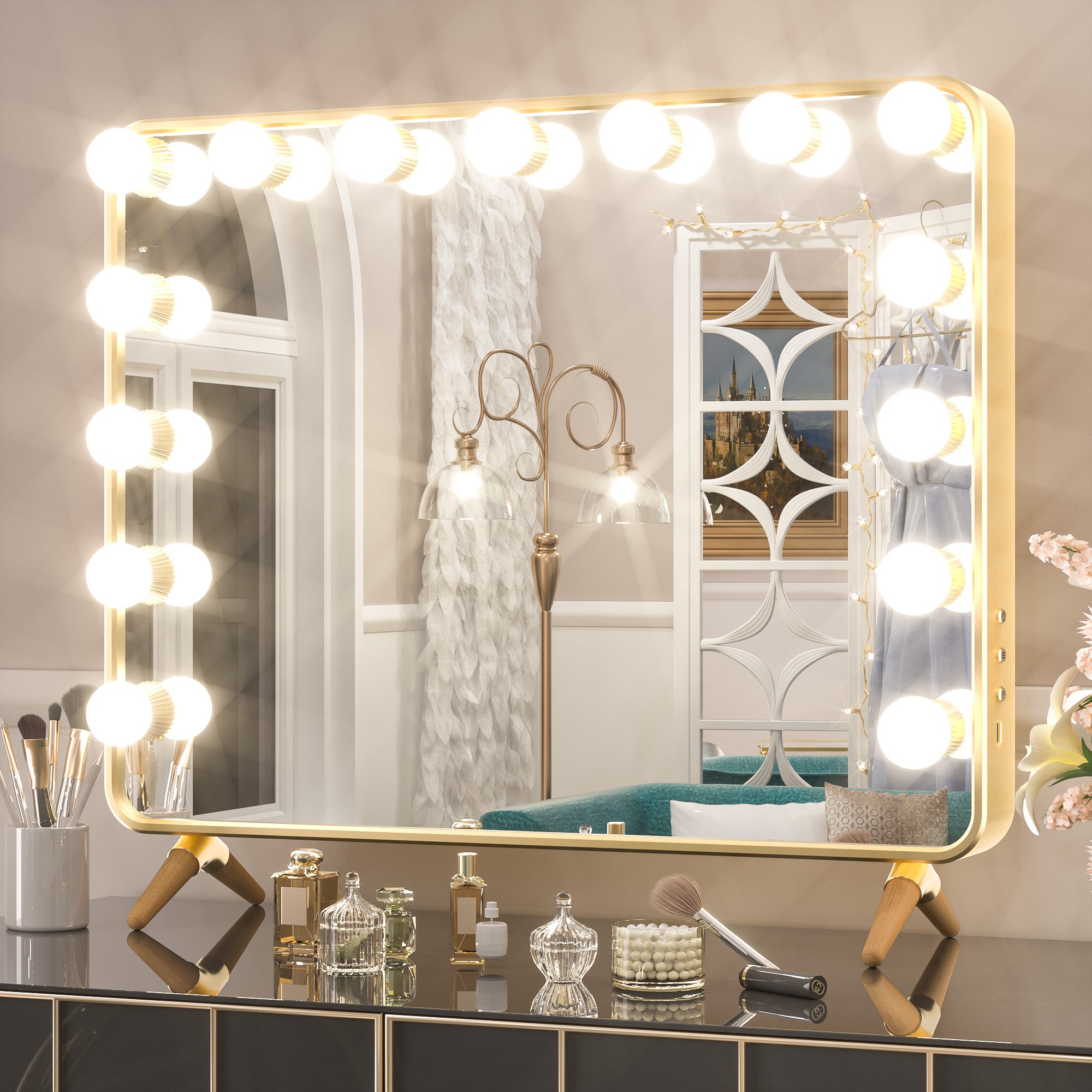 Hansong Vanity Mirror with Lights,Hollywood shops Makeup Mirror Lighting Cosmetic Mirr