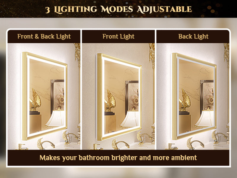 frontlit & backlit LED lighted mirror