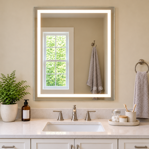 Keonjinn Frontlit & Backlit LED Bathroom Mirror