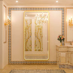 Luxury crystal LED lighted mirror with frame 72x36 inch 182x91cm