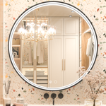KeonJinn ETL Certificated Frontlit Metal Frame Round Bathroom Mirror