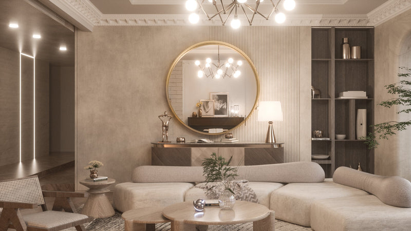 Round Metal Frame Wall Mounted Decorative Mirror