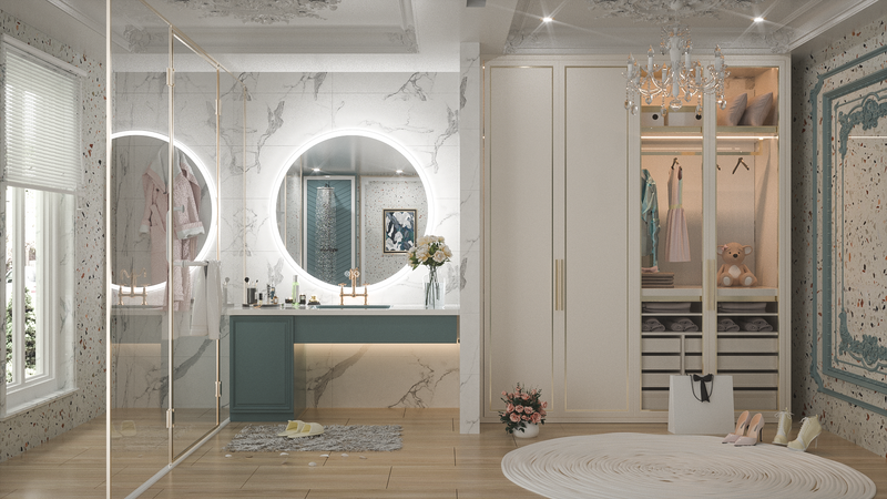 Keonjinn LED Round Bathroom Mirror 28 Inch Circle Lighted Bathroom Mirror Anti-Fog Round Mirror with Lights Wall Mounted Backlit Mirror Bathroom Dimmable Illuminated Makeup Vanity Mirror, CRI 90+