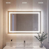 Rechteckiger Wand-LED-Badezimmerspiegel mit Front- und Hintergrundbeleuchtung