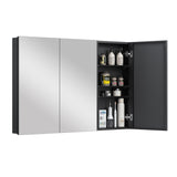 Keonjinn Medizinschrank, Montage erforderlich, Badezimmer-Medizinschrank mit Spiegel, leicht, frei verstellbare Einlegeböden, Wandmontage oder Unterputz, gehärtetes Glas