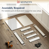 Keonjinn Medizinschrank, Montage erforderlich, Badezimmer-Medizinschrank mit Spiegel, leicht, frei verstellbare Einlegeböden, Wandmontage oder Unterputz, gehärtetes Glas