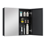 Keonjinn Medizinschrank, Montage erforderlich, Badezimmer-Medizinschrank mit Spiegel, leicht, frei verstellbare Einlegeböden, Wandmontage oder Unterputz, gehärtetes Glas