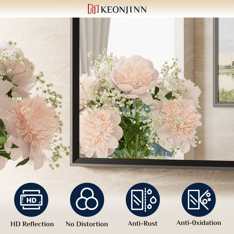 Keonjinn Bathroom Mirrors Rectangle Framed Wall Mirror