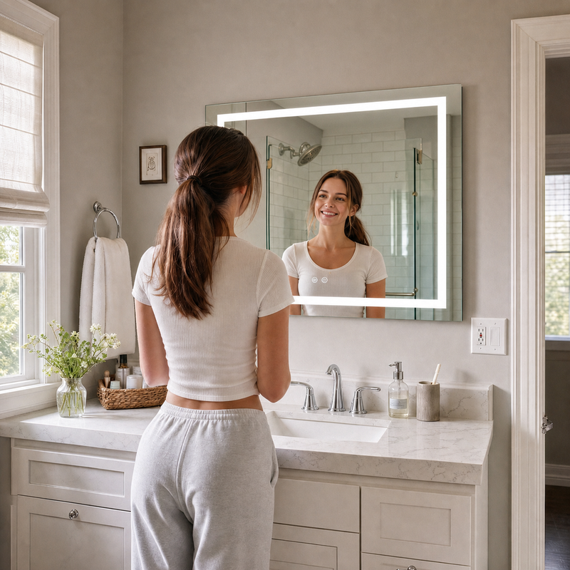 Miroir Keonjinn à 3 couleurs, à éclairage avant et arrière, économe en énergie
