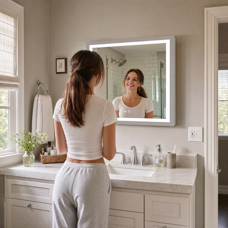 Keonjinn Frontlit & Backlit LED Bathroom Mirror