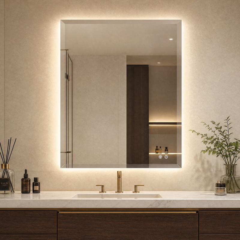 Keonjinn Frameless Backlit LED Bathroom Mirror