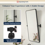 Keonjinn Pivot Mirror, Beveled Tilt Mirror Bathroom, Farmhouse Rectangular Sturdy Tilt Mirror, Rounded Corner Aluminum Alloy Framed Vanity Mirrors for Wall (Horizontal/Vertical)