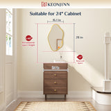 Keonjinn Nickel Irregular Mirrors for Wall, Asymmetrical Metal Frame, Tempered Glass Decorative Mirror for Bathroom, Bedroom, Living Room, Entryway(Horizontal/Vertical)