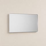 Keonjinn Wandspiegel mit schwarzem Metallrahmen, abgerundeter rechteckiger Badspiegel, matter schwarzer Bauernhausspiegel mit nahtlosem Rahmen, HD-Sicherheitsglas (horizontal/vertikal)