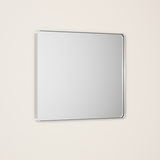 Keonjinn Wandspiegel mit schwarzem Metallrahmen, abgerundeter rechteckiger Badspiegel, matter schwarzer Bauernhausspiegel mit nahtlosem Rahmen, HD-Sicherheitsglas (horizontal/vertikal)