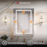 Keonjinn Lighted Bathroom Mirror Cabinets with LED Vanity Mirror for Bathroom Adjustable Shelves Dimmable 3 Color Temperature Lights Wall Mount LED Bathroom Mirror Cabinets Mirror for Bathroom D¨¦cor