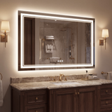 Miroir de salle de bain à LED avec double éclairage avant et arrière 3 couleurs