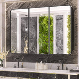 Bathroom Medicine Cabinets with Mirror Stainless Steel Framed Recessed Wall Mounted