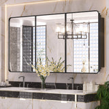 Bathroom Medicine Cabinets with Mirror Stainless Steel Framed Recessed Wall Mounted