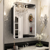Bathroom Medicine Cabinets with Mirror Stainless Steel Framed Recessed Wall Mounted