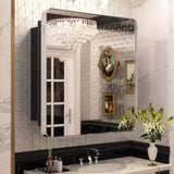 Bathroom Medicine Cabinets with Mirror Stainless Steel Framed Recessed Wall Mounted