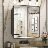 Bathroom Medicine Cabinets with Mirror Stainless Steel Framed Recessed Wall Mounted