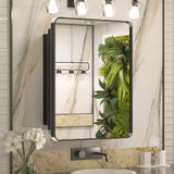 Bathroom Medicine Cabinets with Mirror Stainless Steel Framed Recessed Wall Mounted