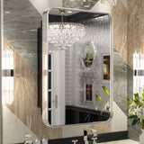 Bathroom Medicine Cabinets with Mirror Stainless Steel Framed Recessed Wall Mounted