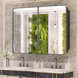Bathroom Medicine Cabinets with Mirror Stainless Steel Framed Recessed Wall Mounted