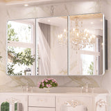 Bathroom Medicine Cabinets with Mirror Stainless Steel Framed Recessed Wall Mounted