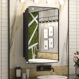 Bathroom Medicine Cabinets with Mirror Stainless Steel Framed Recessed Wall Mounted