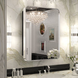 Bathroom Medicine Cabinets with Mirror Stainless Steel Framed Recessed Wall Mounted