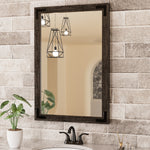 Natural Wooden Bathroom Vanity Wood Mirror Framed Rustic