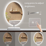 Oval Mirror Backlit Bathroom Mirror Dimmable Lighted Mirror Anti Fog Makeup Mirror with Lights