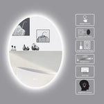 Oval Mirror Backlit Bathroom Mirror Dimmable Lighted Mirror Anti Fog Makeup Mirror with Lights