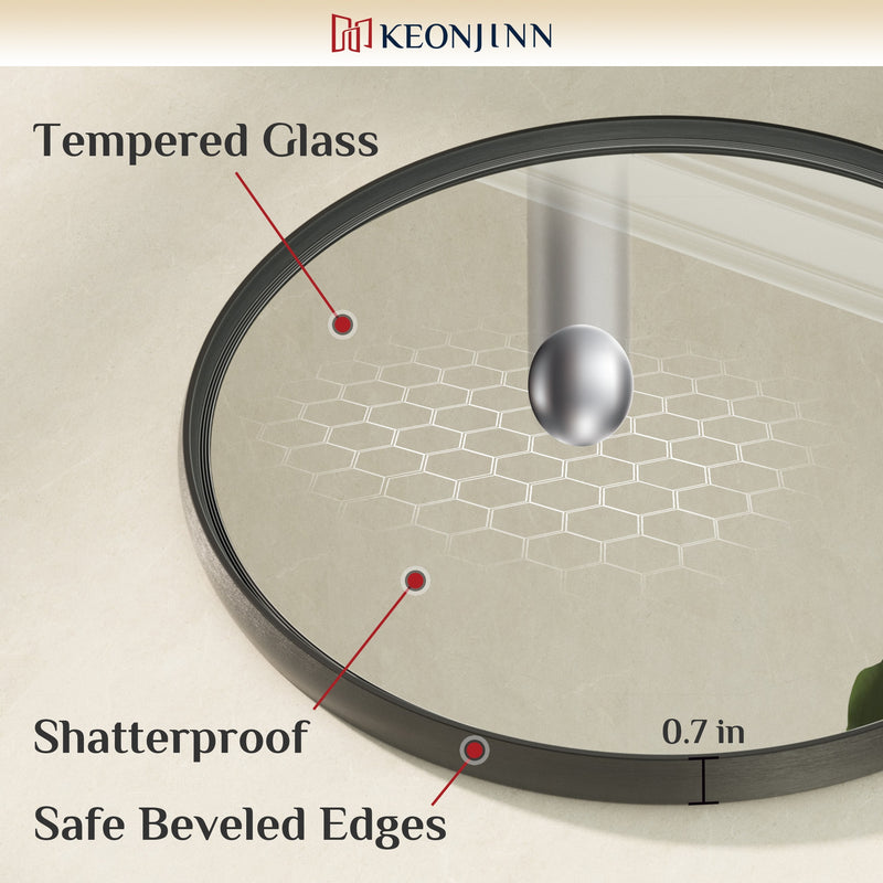 Keonjinn Bathroom Mirrors Round Beveled Wall Mirror