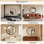 Keonjinn Bathroom Mirrors Round Beveled Wall Mirror
