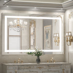LED Bathroom Vanity Mirror Front Lights Dimmable Mirror with Lights Anti fog Memory Function