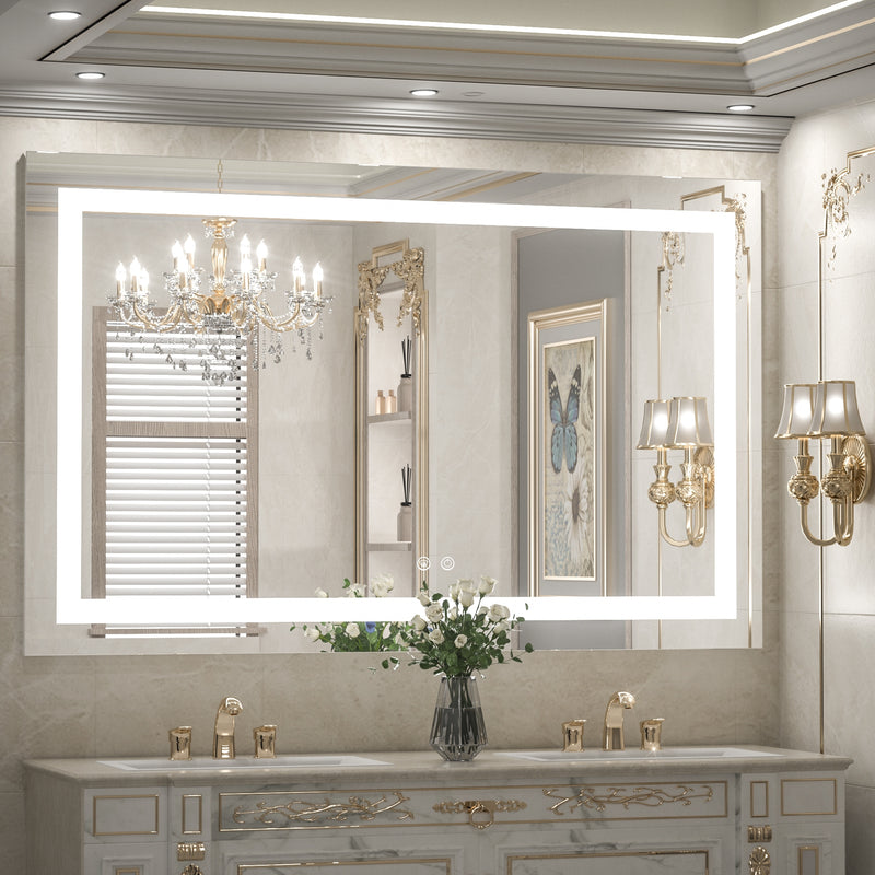 LED Bathroom Vanity Mirror Front Lights Dimmable Mirror with Lights Anti fog Memory Function