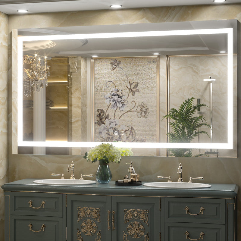 LED Bathroom Vanity Mirror Front Lights Dimmable Mirror with Lights Anti fog Memory Function