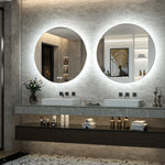 LED Round Mirror Backlit Bathroom Mirror Dimmable 3 Color Lighted Mirror with Lights Anti Fog