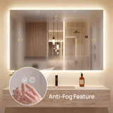 KeonJinn ETL-zertifizierter 3-Farben-hintergrundbeleuchteter LED-Badezimmerspiegel
