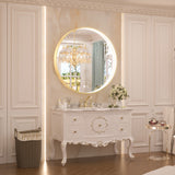 KeonJinn ETL Certificated Frontlit Metal Frame Round Bathroom Mirror