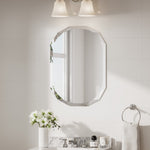 Oval Bathroom Vanity Mirror Shatterproof Frameless Wall Mirrored with Beveled Edge Over Sink