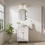 Oval Bathroom Vanity Mirror Shatterproof Frameless Wall Mirrored with Beveled Edge Over Sink