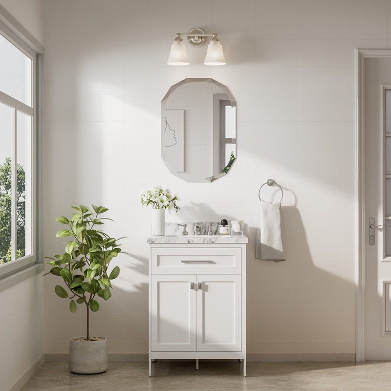 Oval Bathroom Vanity Mirror Shatterproof Frameless Wall Mirrored with Beveled Edge Over Sink