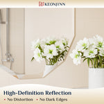Oval Bathroom Vanity Mirror Shatterproof Frameless Wall Mirrored with Beveled Edge Over Sink