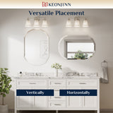 Oval Bathroom Vanity Mirror Shatterproof Frameless Wall Mirrored with Beveled Edge Over Sink