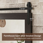 Natural Wooden Farmhouse Barn Door Mirror Rustic Wood Framed Bathroom Vanity Mirror for Wall